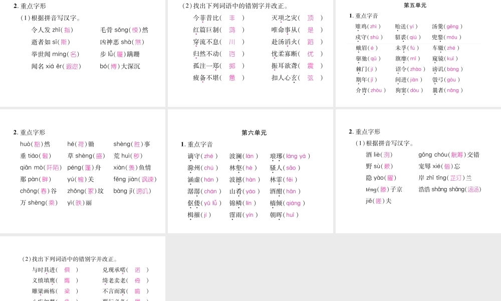 （遵义专版）八年级语文下册 专题1 字音、字形课件 语文版-语文版初中八年级下册语文课件