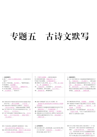 （遵义专版）七年级语文下册 专题5 古诗文默写课件 新人教版-新人教版初中七年级下册语文课件