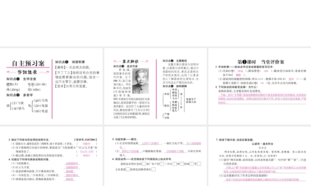 （遵义专版）九年级语文下册 第五单元 18 南州六月荔枝丹课件 语文版-语文版初中九年级下册语文课件
