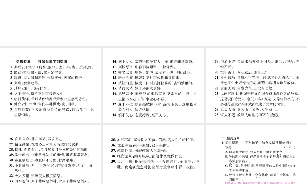 （遵义专版）八年级语文下册 专题2 词语课件 语文版-语文版初中八年级下册语文课件