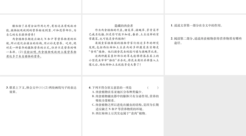 （遵义专版）九年级语文上册 双休作业（八）课件 语文版-语文版初中九年级上册语文课件