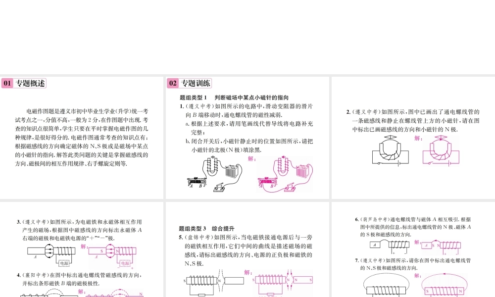 （遵义专版）春九年级物理全册 第十七章 从指南针到磁浮列车 滚动小专题（七）电磁作图课件 （新版）沪科版-（新版）沪科版初中九年级全册物理课件