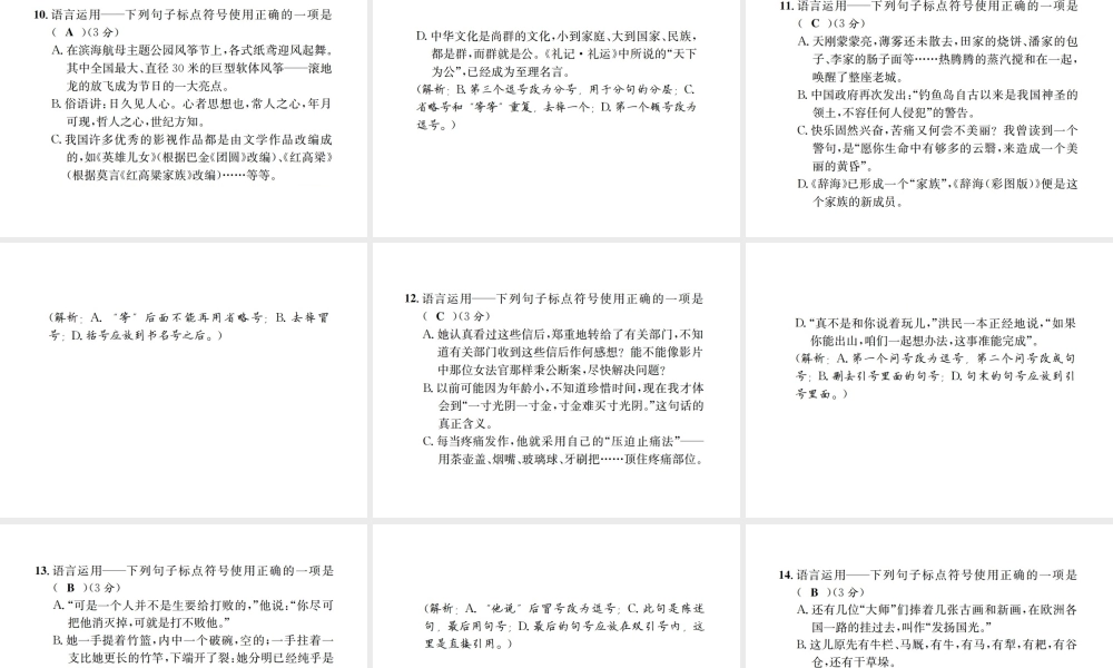 （遵义专版）八年级语文下册 专项提分卷（四）语言运用——标点符号课件 语文版-语文版初中八年级下册语文课件