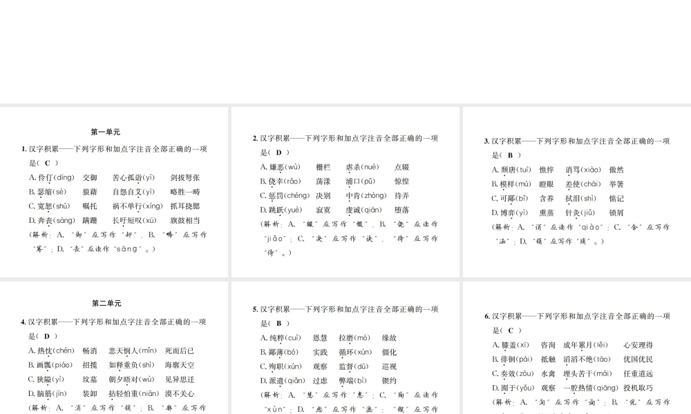 （遵义专版）八年级语文下册 专项提分卷（一）汉字积累——字音与字形课件 语文版-语文版初中八年级下册语文课件