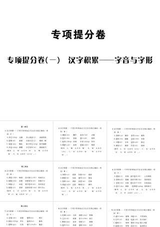 （遵义专版）八年级语文下册 专项提分卷（一）汉字积累——字音与字形课件 语文版-语文版初中八年级下册语文课件