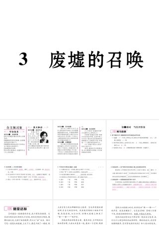 （遵义专版）九年级语文下册 第一单元 3 废墟的召唤课件 语文版-语文版初中九年级下册语文课件