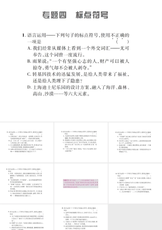 （遵义专版）九年级语文上册 专题四 标点符号习题课件 语文版-语文版初中九年级上册语文课件