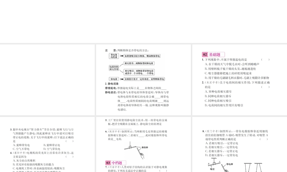 （遵义专版）春九年级物理全册 第十四章 了解电路 第一节 电是什么课件 （新版）沪科版-（新版）沪科版初中九年级全册物理课件