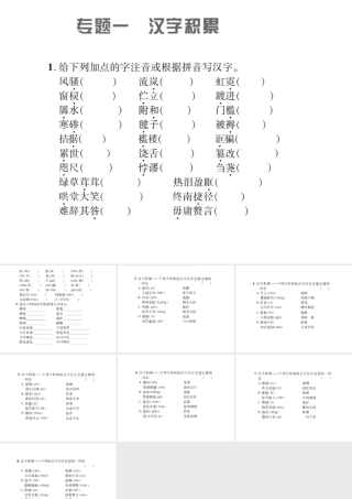 （遵义专版）九年级语文上册 专题一 汉字积累习题课件 语文版-语文版初中九年级上册语文课件