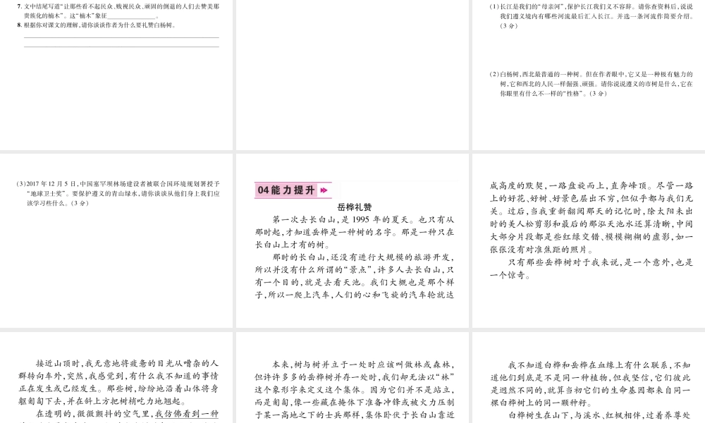 （遵义专版）九年级语文下册 1 白杨礼赞课件 语文版-语文版初中九年级下册语文课件