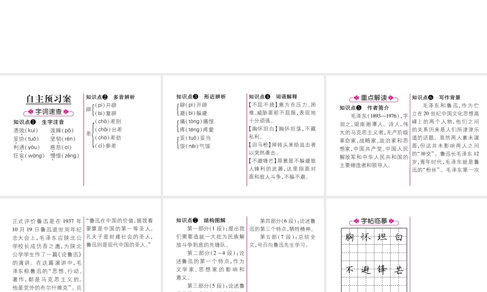 （遵义专版）九年级语文下册 11 论鲁迅课件 语文版-语文版初中九年级下册语文课件