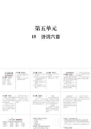 （遵义专版）九年级语文下册 15 诗词六首课件 语文版-语文版初中九年级下册语文课件