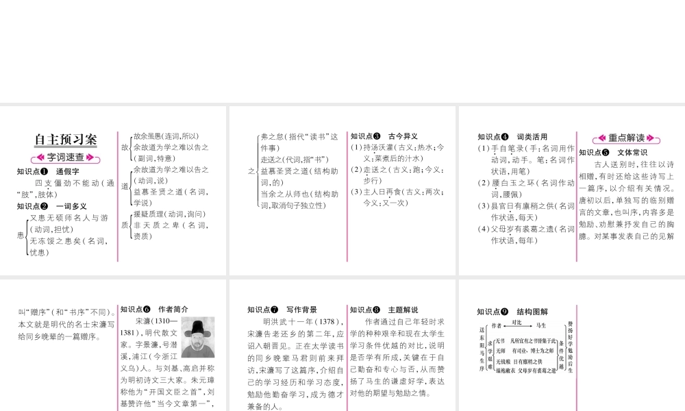 （遵义专版）九年级语文下册 18 送东阳马生序课件 语文版-语文版初中九年级下册语文课件