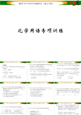 （遵义专版）中考化学命题研究 化学用语专项训练课件-人教版初中九年级全册化学课件