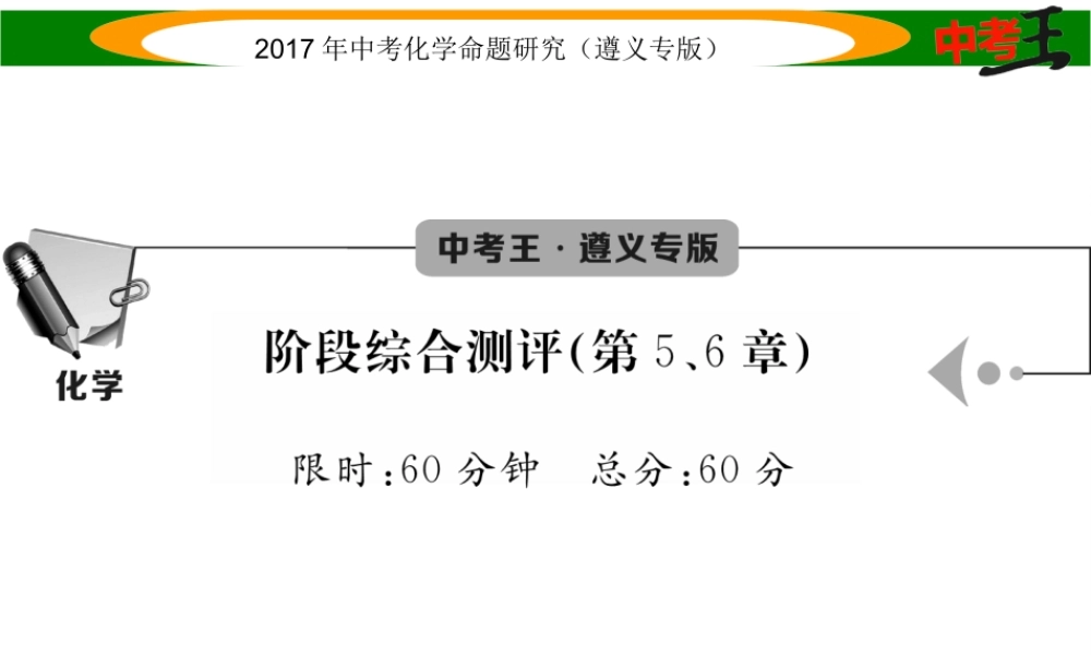 （遵义专版）中考化学命题研究 阶段综合测评（第5-6章）课件-人教版初中九年级全册化学课件