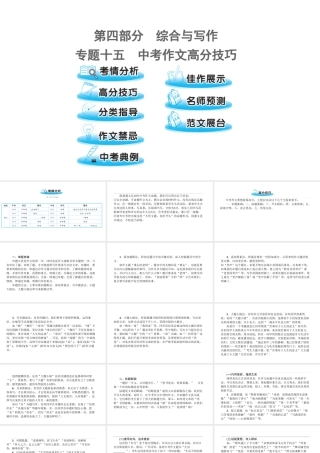 （遵义专版）中考语文 第四部分 专题十五 中考作文高分技巧复习课件-人教版初中九年级全册语文课件