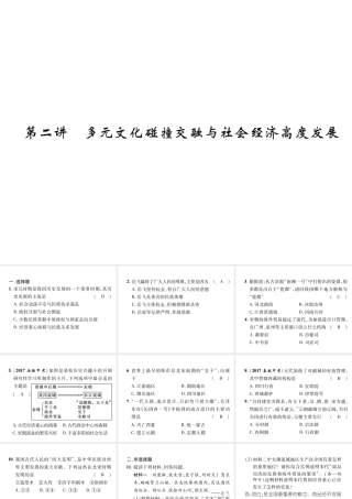 （遵义专版）中考历史总复习 第1编 教材知识梳理篇 第2讲 多元文化碰撞交融与社会经济高度发展（精练）课件-人教版初中九年级全册历史课件