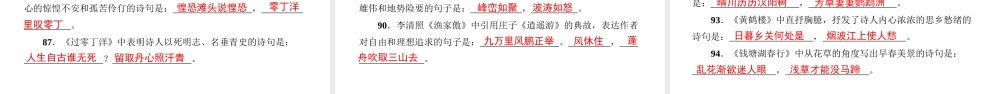 （遵义专版）中考语文 专题复习训练七 句子积累课件-人教版初中九年级全册语文课件