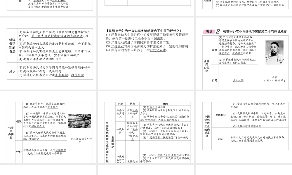 （遵义专版）中考历史总复习 第1编 教材知识梳理篇 第4讲 近代化的艰难起步知识梳理（精讲）课件-人教版初中九年级全册历史课件