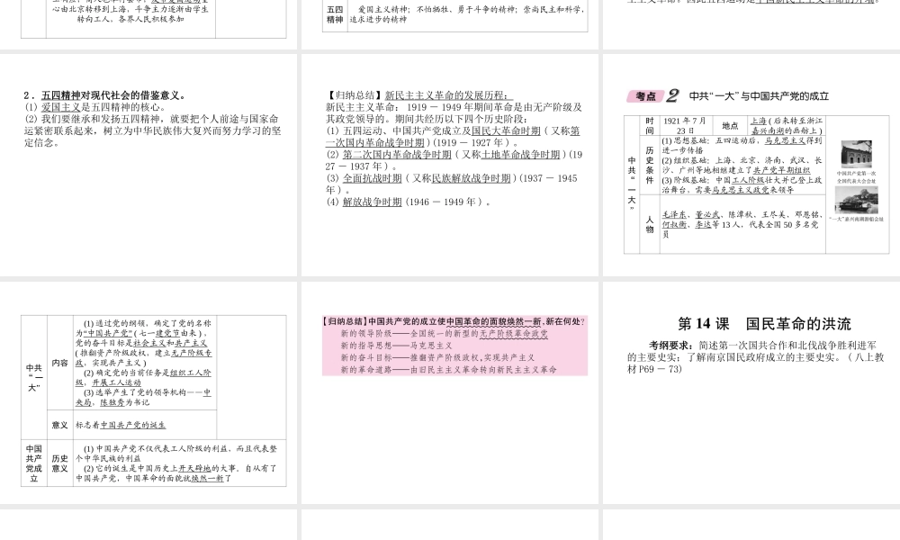 （遵义专版）中考历史总复习 第1编 教材知识梳理篇 第5讲 新民主主义革命的兴起知识梳理（精讲）课件-人教版初中九年级全册历史课件