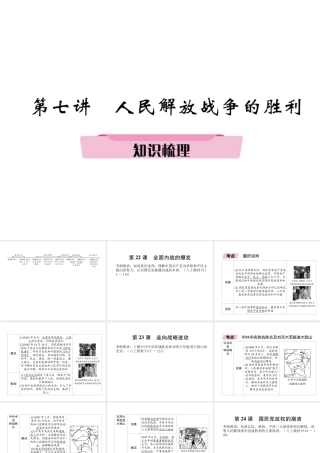 （遵义专版）中考历史总复习 第1编 教材知识梳理篇 第7讲 人民解放战争的胜利知识梳理（精讲）课件-人教版初中九年级全册历史课件