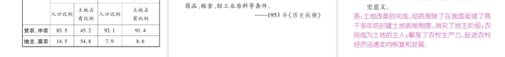 （遵义专版）中考历史总复习 第1编 教材知识梳理篇 第8讲 走向社会主义之路体验中考（精讲）课件-人教版初中九年级全册历史课件