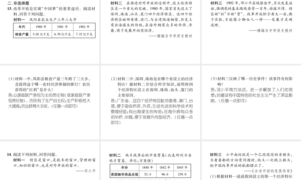 （遵义专版）中考历史总复习 第1编 教材知识梳理篇 第10讲 建设中国特色社会主义（精练）课件-人教版初中九年级全册历史课件