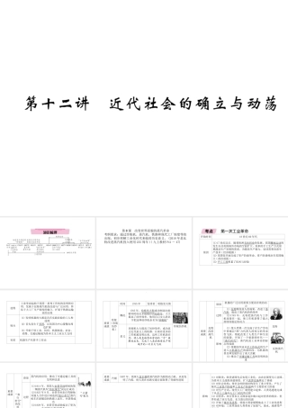 （遵义专版）中考历史总复习 第1编 教材知识梳理篇 第12讲 近代社会的确立和动荡（精讲）课件-人教版初中九年级全册历史课件