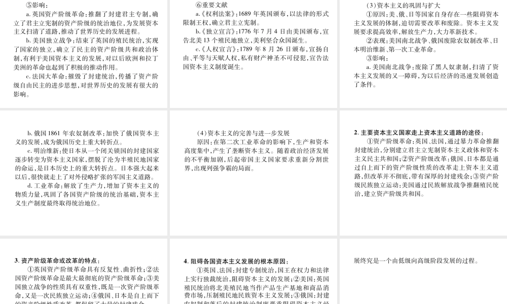 （遵义专版）中考历史总复习 第2编 热点专题速查篇 专题6 主要资本主义国家的发展历程（精讲）课件-人教版初中九年级全册历史课件