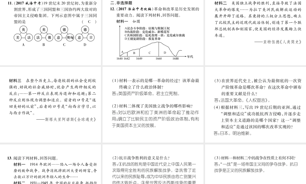 （遵义专版）中考历史总复习 第2编 热点专题速查篇 专题6 主要资本主义国家的发展历程（精练）课件-人教版初中九年级全册历史课件
