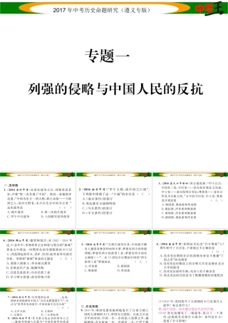（遵义专版）中考历史总复习 第二编 热点专题速查篇 专题一 列强的侵略与中国人民的反抗课件-人教版初中九年级全册历史课件