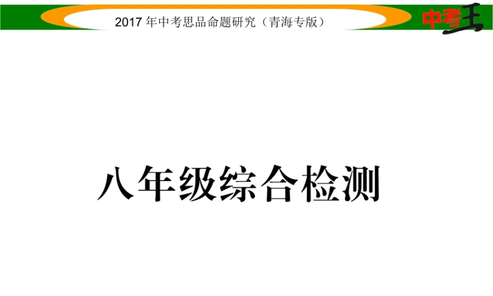 （遵义专版）中考政治总复习 第一篇 教材知识梳理 八年级综合检测课件-人教版初中九年级全册政治课件