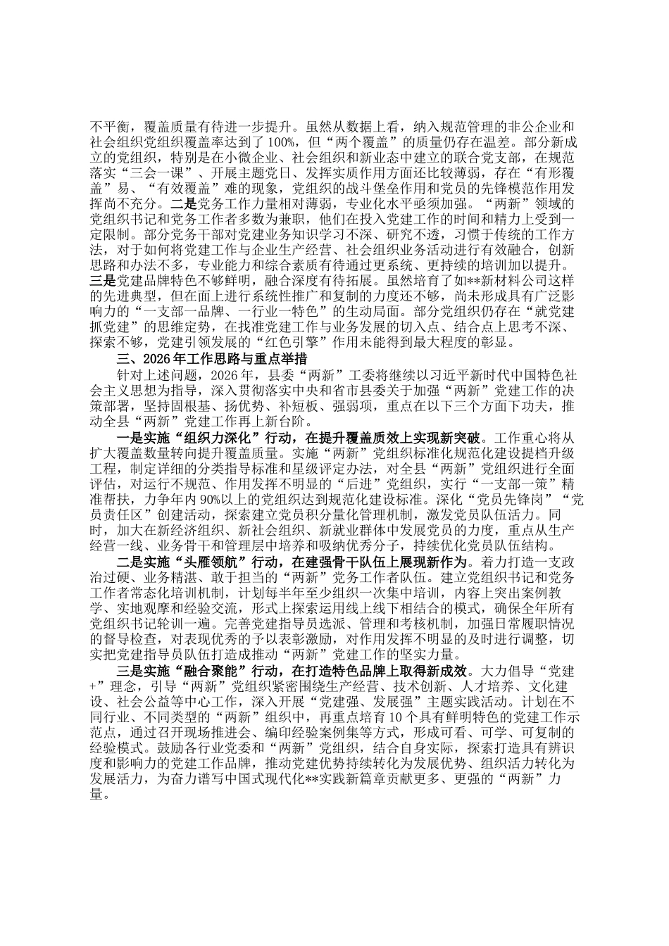 县两新工委2025年度抓党建工作述职报告_第3页