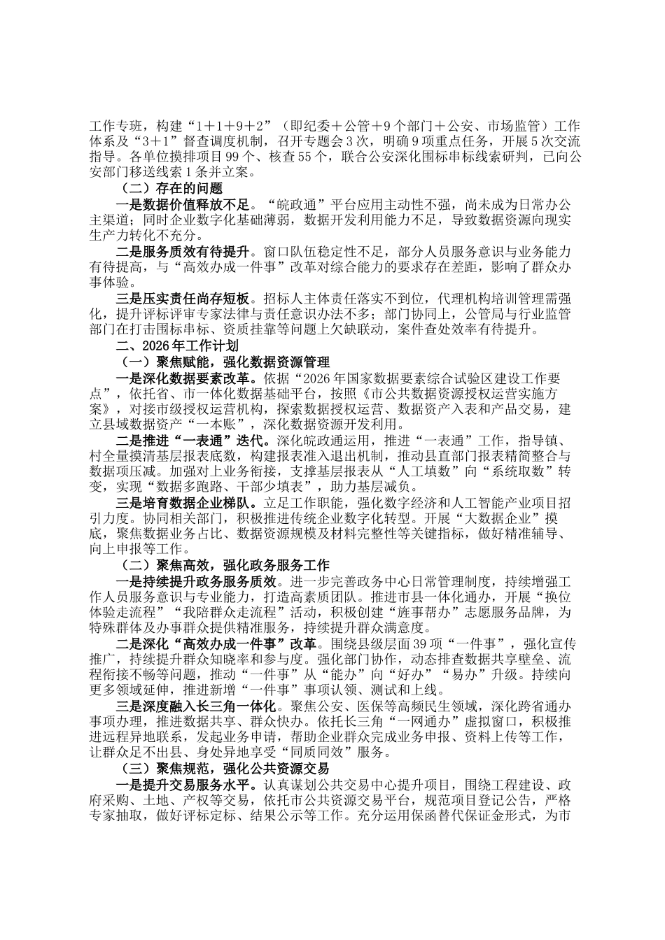 县数据资源管理局2025年工作总结及2026年工作计划_第2页