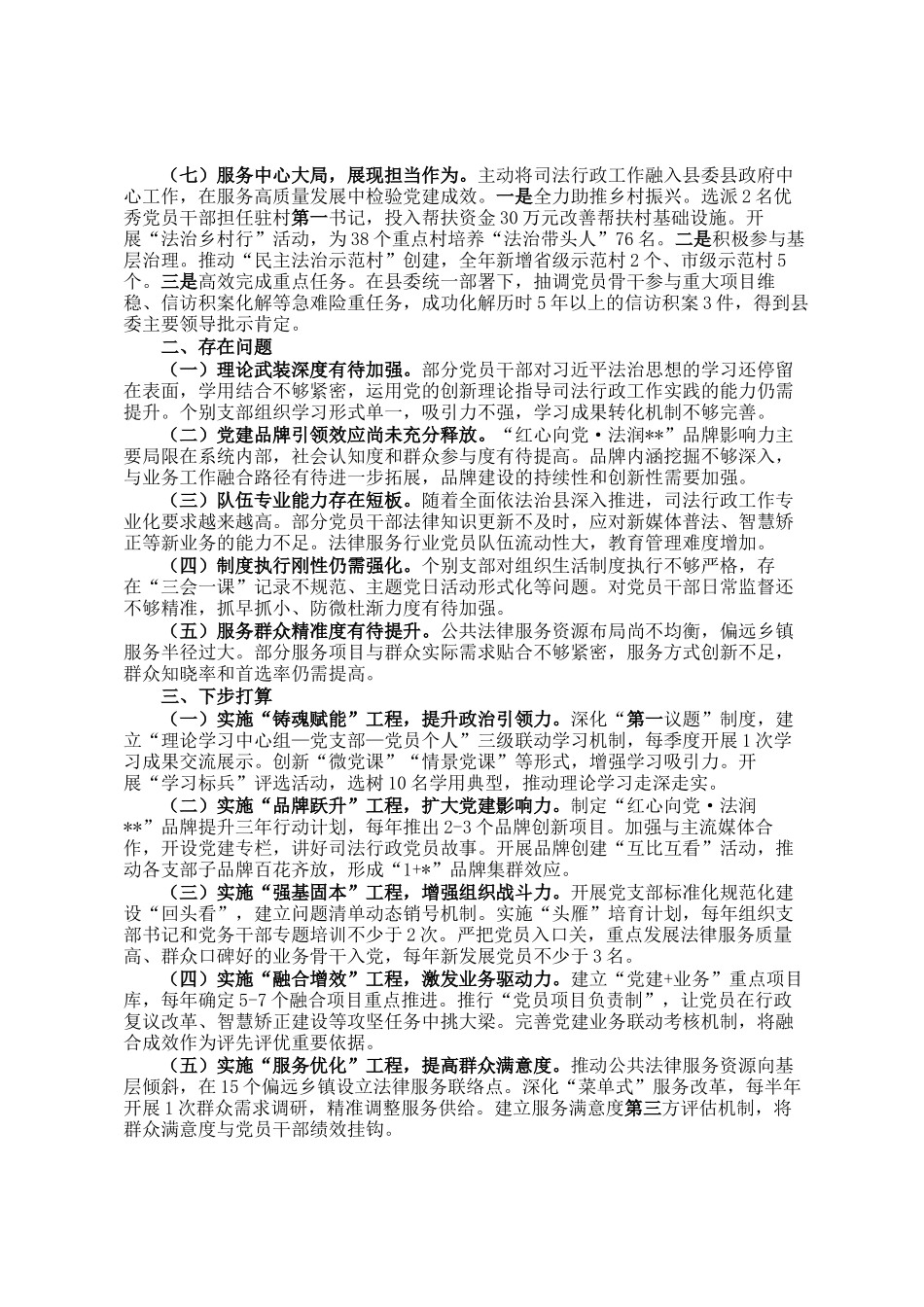 县司法局2025年党建工作总结_第3页