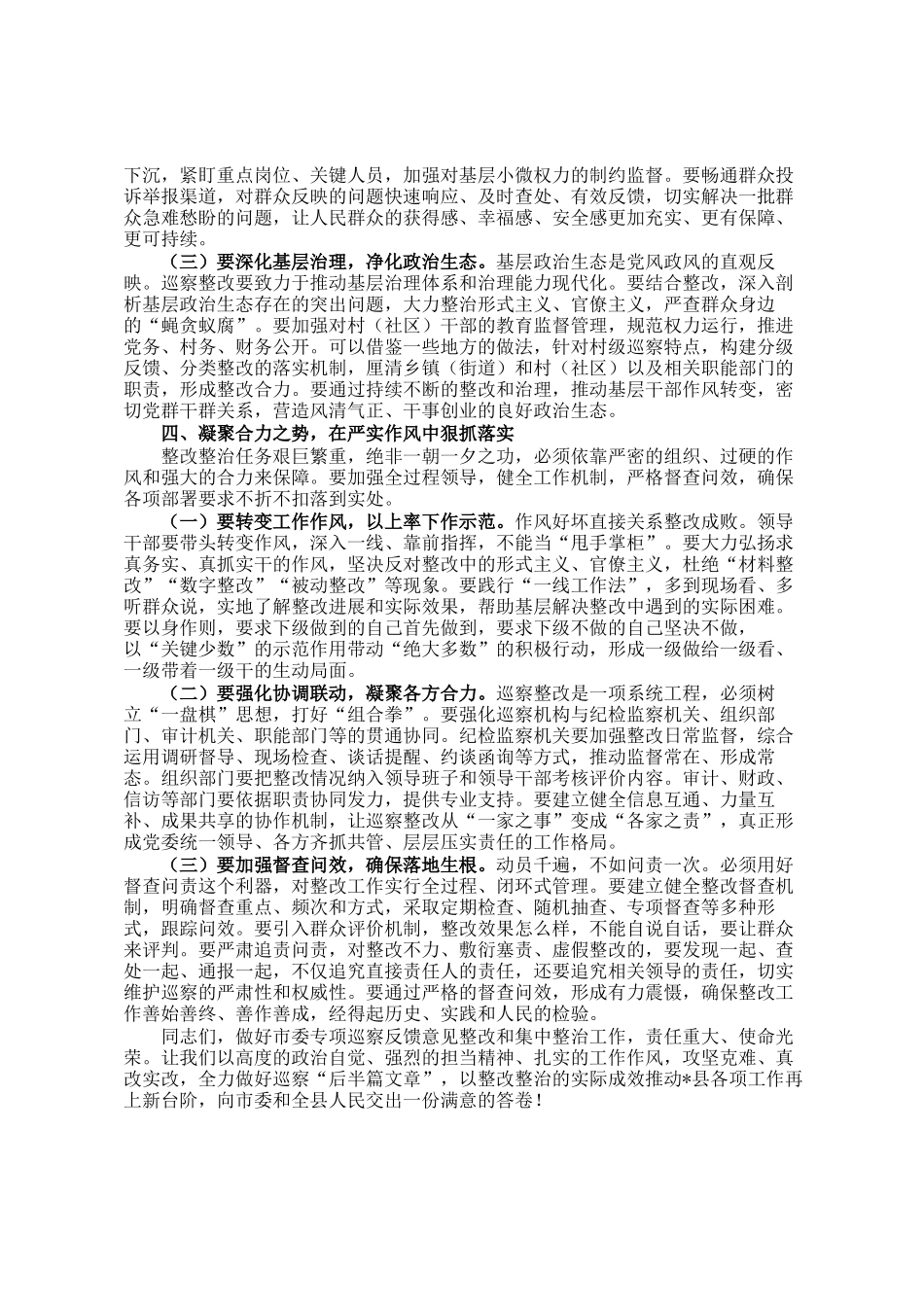 县委书记在落实市委专项巡察反馈意见整改工作动员部署暨集中整治工作推进会上的讲话_第3页