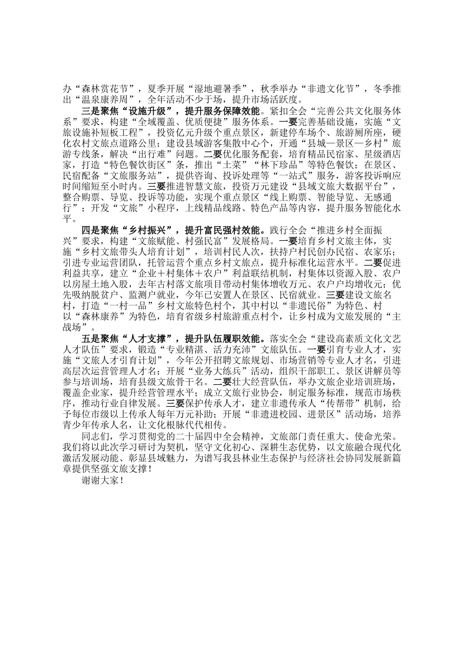 县文旅局局长学习全会精神研讨发言_第3页