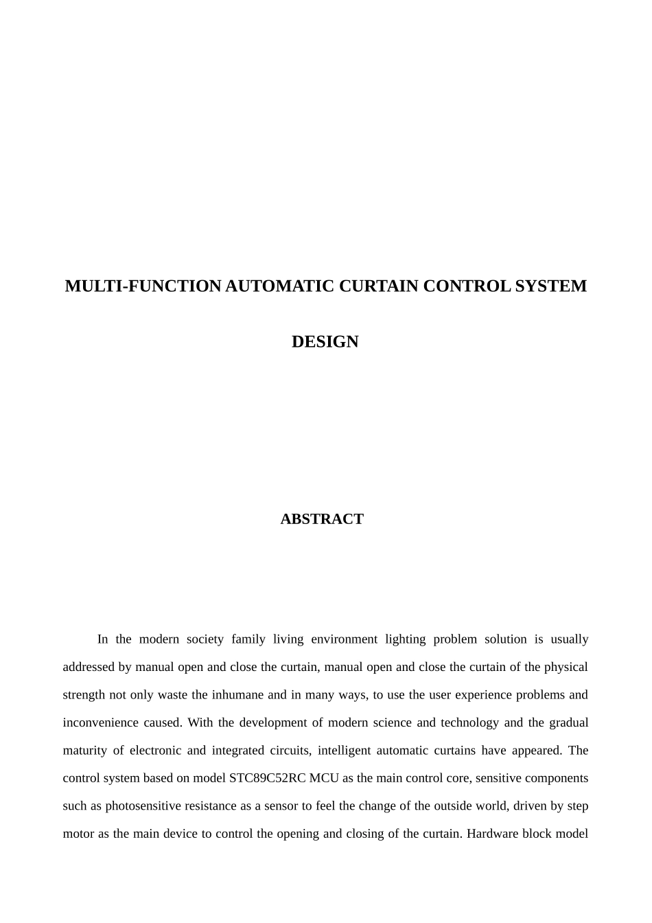 多功能自动窗帘控制系统设计和实现  电子信息工程管理专业_第2页