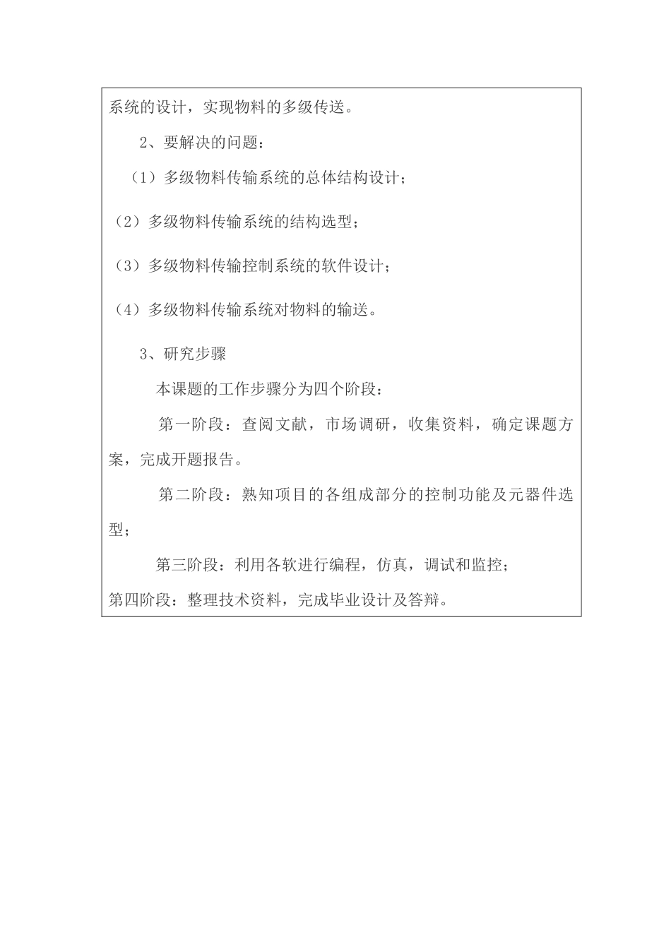 多级物料传输带控制系统的设计与制作分析 研究  开题报告_第2页