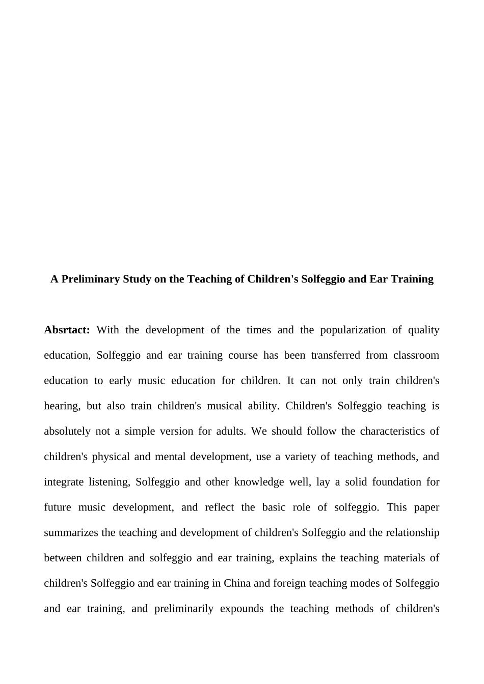儿童视唱练耳趣味教学初探分析研究  学前教育专业_第2页