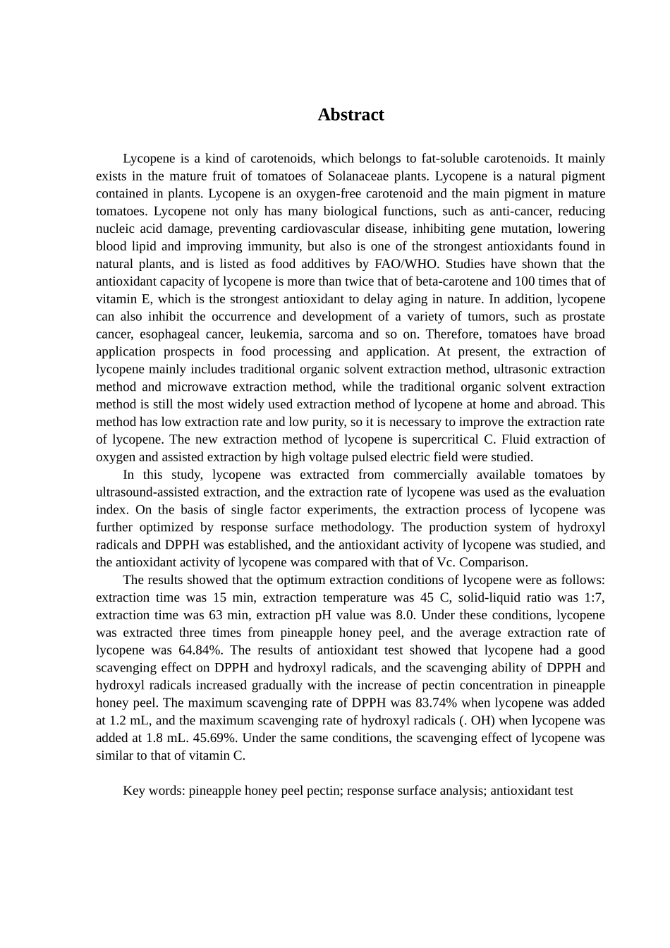 番茄红素的提取及其在功能性食品上的应用分析研究   生物技术专业_第2页