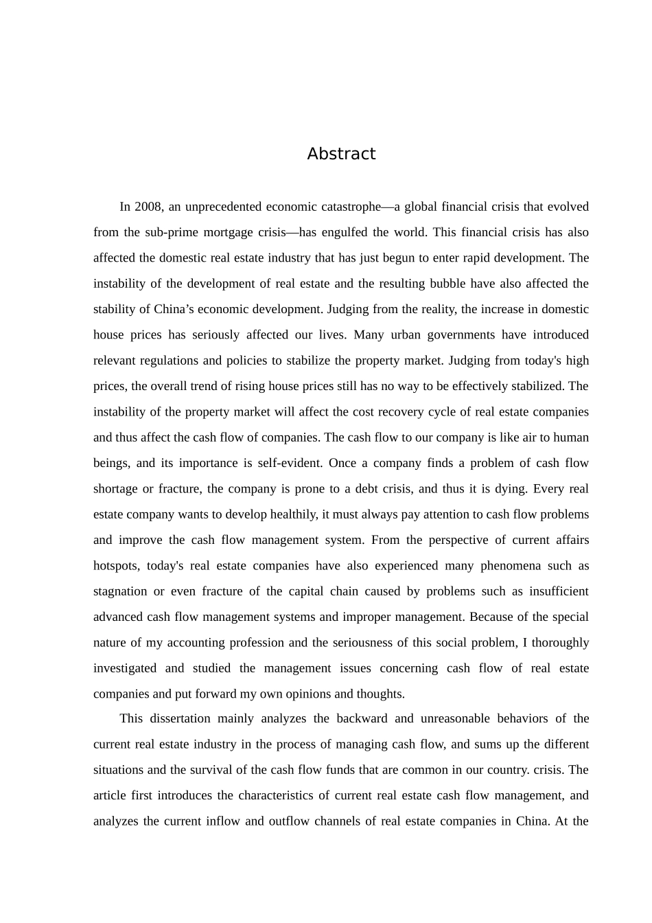 房地产经营性现金流管理问题探究分析研究——基于万科房地产公司   财务会计学专业_第2页