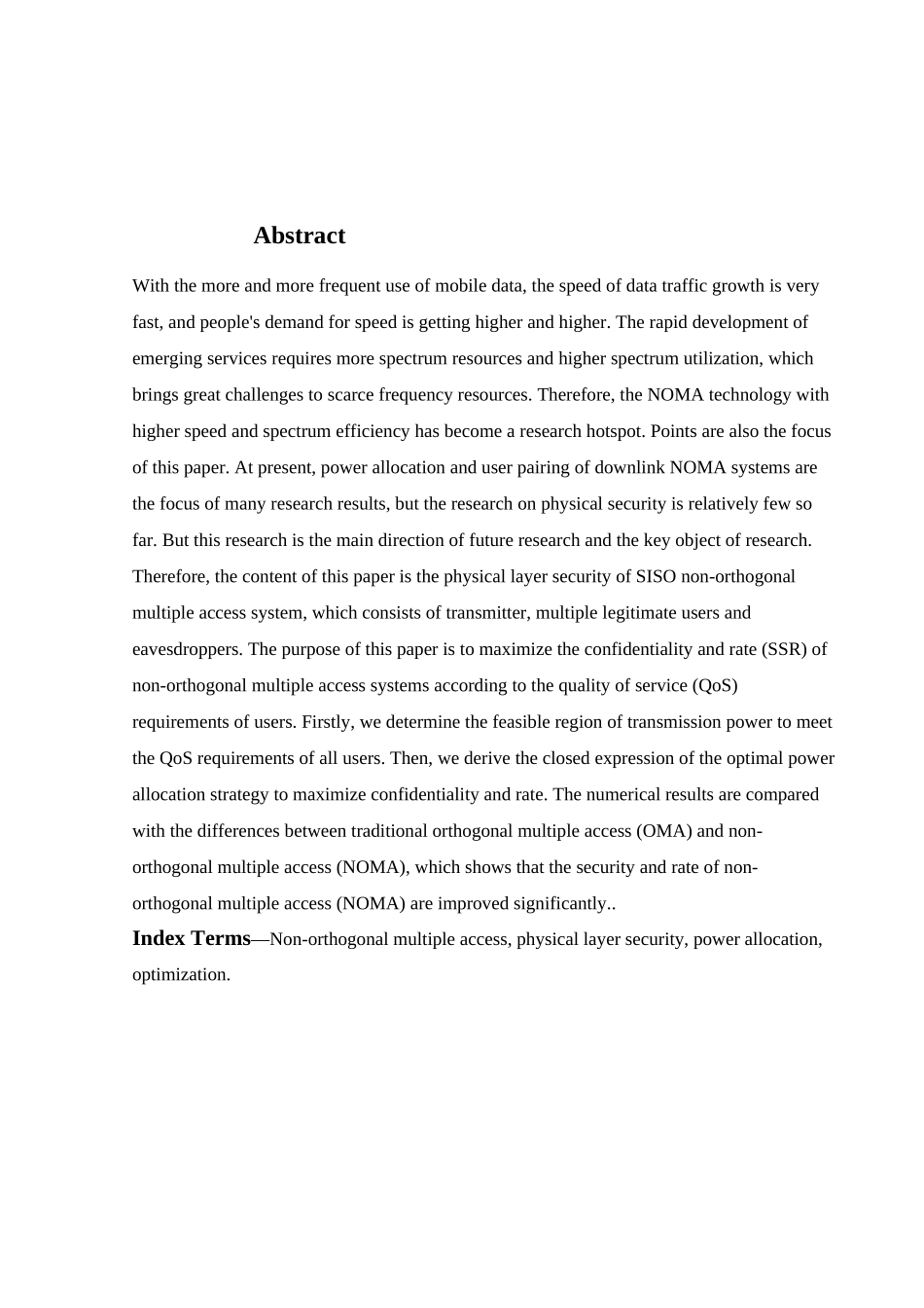 非正交多址接入系统的保密通信研究分析 计算机科学与技术专业_第3页