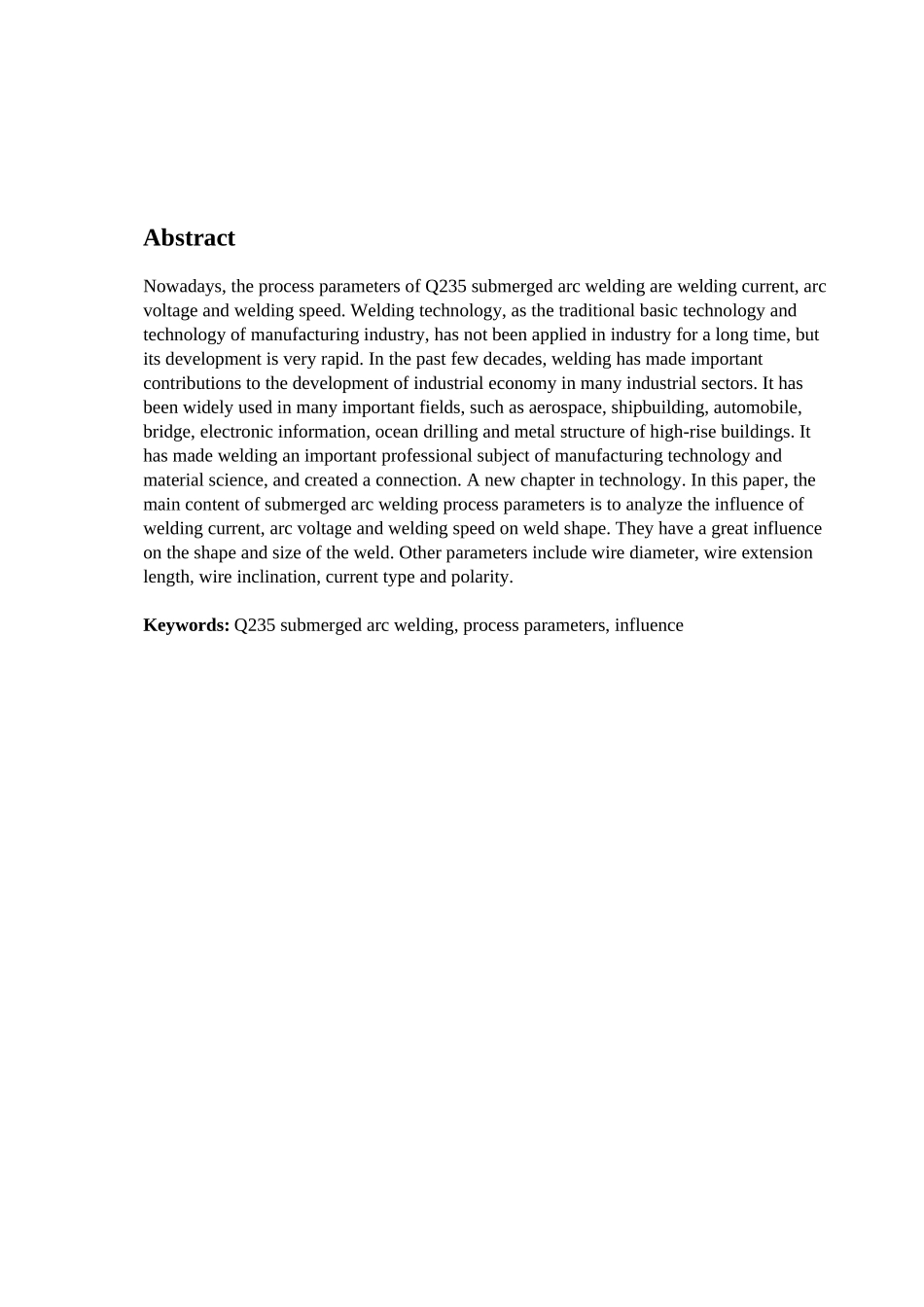 钢埋弧焊焊接工艺参数对焊缝形状的影响分析研究    机械制造专业_第3页