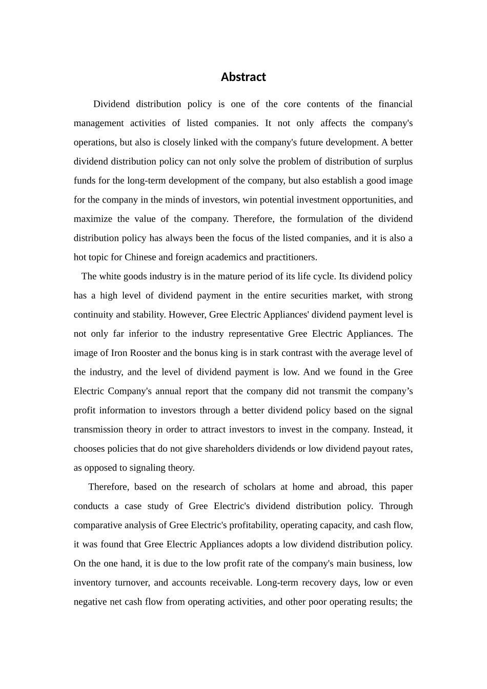 格力电器股利分配政策对公司发展能力的影响分析研究  工商管理专业_第2页