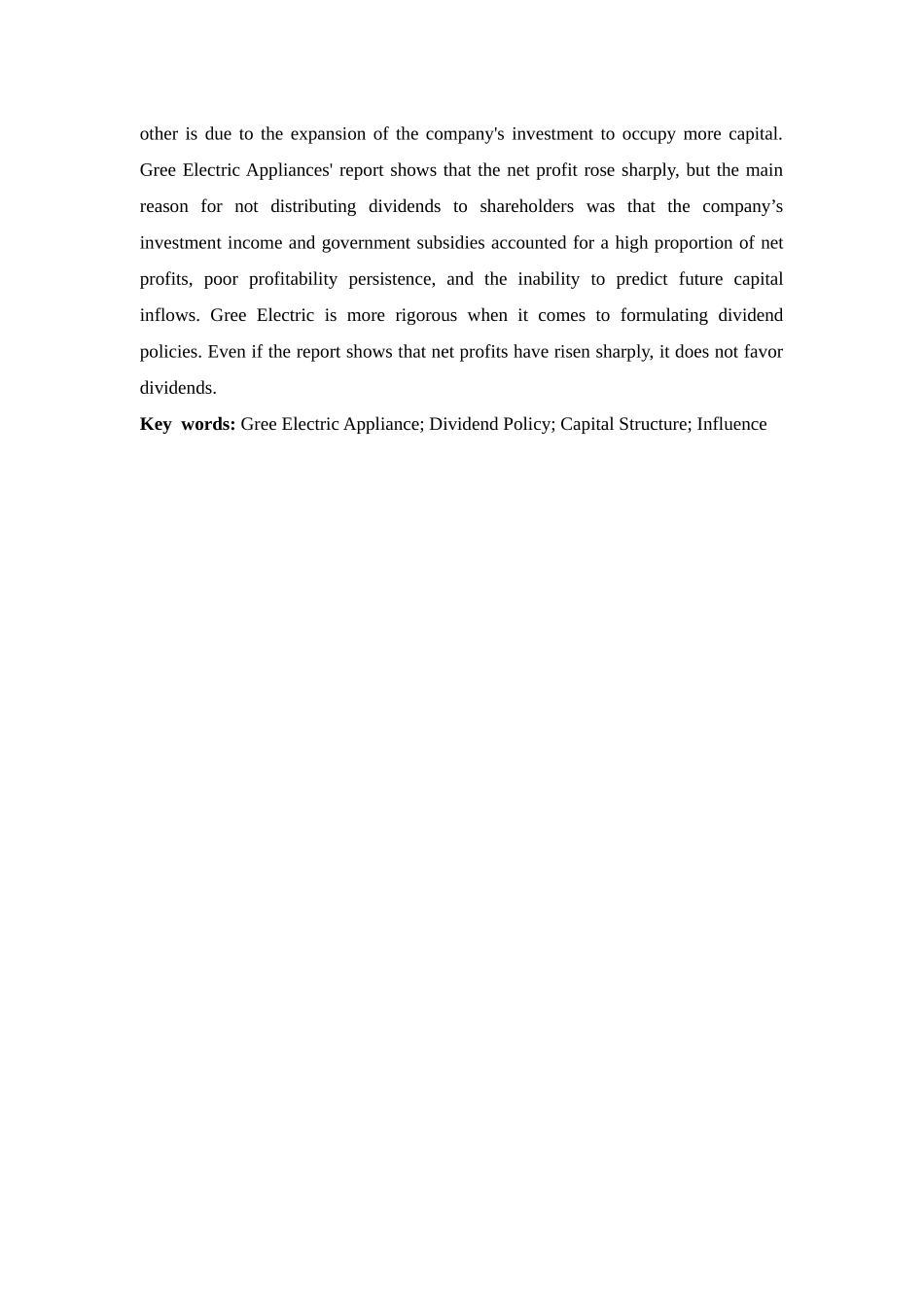 格力电器股利分配政策对公司发展能力的影响分析研究  工商管理专业_第3页