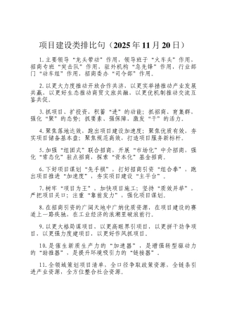 项目建设类排比句（2025年11月20日）