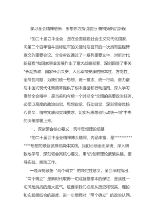 学习全会精神感悟心得：思想伟力指引前行，奋楫扬帆启新程
