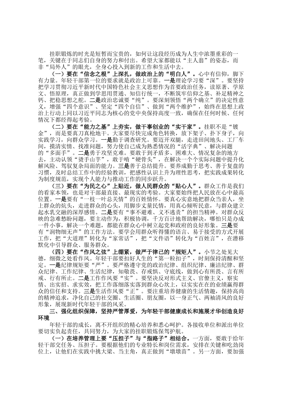 在2025年干部挂职锻炼工作部署会议上的讲话_第2页