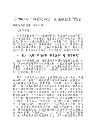 在2025年市城管局年轻干部座谈会上的发言